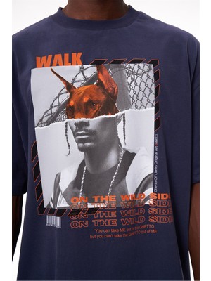 Ghetto Off Limits Wild Side Navy Blue T-Shirt