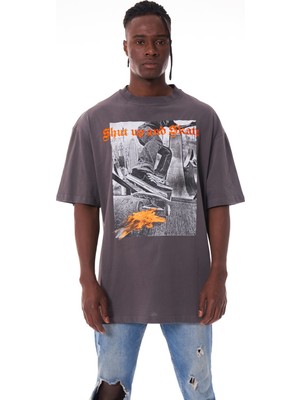 Ghetto Off Limits Shut Up And Sk8 Fume Grey T-Shirt