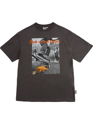 Ghetto Off Limits Shut Up And Sk8 Fume Grey T-Shirt