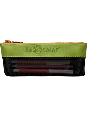 Le Color Yarı Şeffaf Kalem Kutusu Vegan Malzeme ile 15 Kalem Kapasiteli Renkli Tasarım