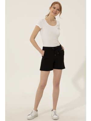 U.S. Polo Assn. Kadın Siyah Örme Şort 50253134-VR046