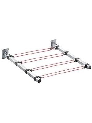 Geseus Duvara Monteli Paslanmaz Makaralı Katlanır Çamaşır Askısı Ip Hediyeli