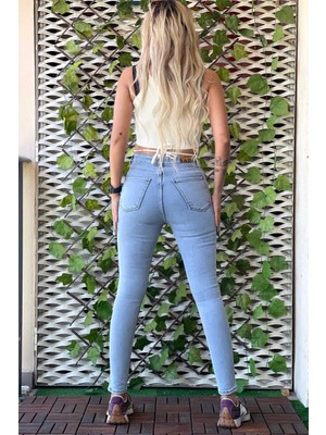 The Bark Skinny Jean Kadın Pantolon 1031-964 Buz Mavisi