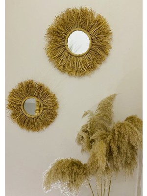 Kattuna Rafya  Ayna 2li Dekorasyon Ürünü