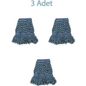 Islak Mop Püskül Paspas Başlığı - Geniş - 25 Cm. - 500 Gr. - Pamuklu - 3 Adet