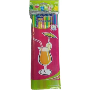 Artistik Pipet Renkli Flexıble Straws 50LI