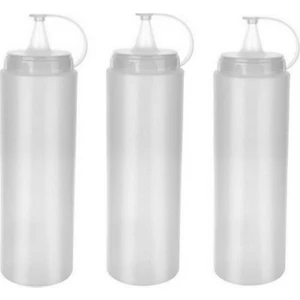 Sızdırmaz Kapaklı Plastik Yağ Şişesi ve Sos Şişesi 700 ml 3'lü