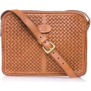 Handmade Peke Camel Deri Kadın Çapraz Askılı Çanta 042 Peke