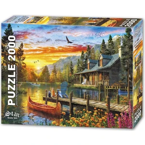 1100479 Dağ Gölünde Gün Batımı 2000 Parça Puzzle -Star