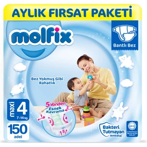 Bebek Bezi 4 Beden Maxi Aylık Fırsat Paketi 150 Adet
