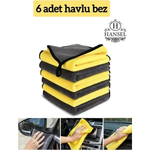 6 Adet Araba Yıkama Havlu Araba Temizleme Kurutma Bezi Hemming Mutfak Anti-Yağ Temizleme Bezleri
