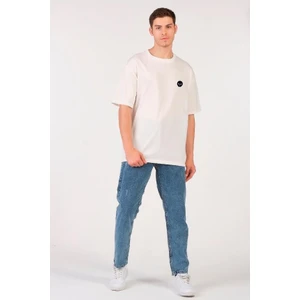 To Cosmos Unisex (Erkek -Kadın) Oversize T-Shirt Ekru (Beyaz) Sevimli Kuru Kafa