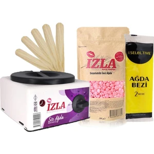 Sir Ağda Makinesi + Pudralı Soyulabilen Boncuk Ağda + Spatula+ 2 Metre Ağda Bezi&waxing Machine
