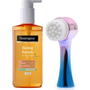 Mavi Cilt Temizleme Fırçası ve Neutrogena Yüz Temizleme Jeli 200 ml