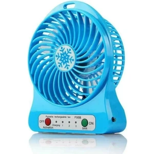 Anycast Vantilatör Şarjlı Mini   3 Kademe Mini Fan Mavi