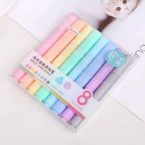 CS-H716 Fosforlu Kalem Seti 8'li Paket Pastel Renkler