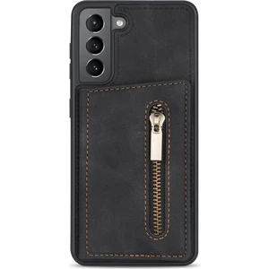 Samsung Galaxy S21 Fe Için Mıknatıs Zip Kart Yuvası Kılıf (Yurt Dışından)
