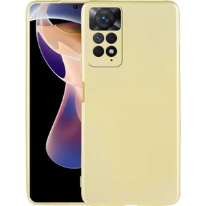 Tekno Grup Xiaomi Redmi Note 11 Pro 5g Kılıf Kamera Korumalı Mat Premium Silikon Kılıf Gold + Cam Ekran Koruyucu