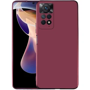 Tekno Grup Xiaomi Redmi Note 11 Pro 5g Kılıf Kamera Korumalı Mat Premium Silikon Kılıf Mürdüm + Cam Ekran Koruyucu