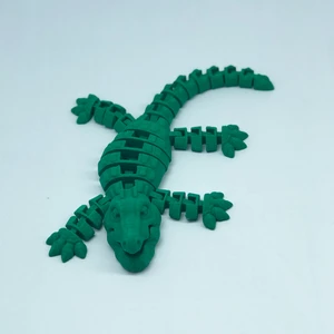 3D Hareketli Timsah Figürlü Oyuncak & Masa Dekoru -Yeşil