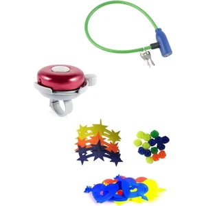 Bisiklet Kilidi Hediyeli 4 Çeşit Bisiklet Süsü Seti Bisiklet Zili