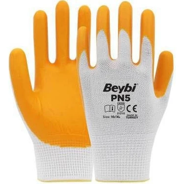 Beybi Pn5 Nitril Kaplı Polyester Iş Eldiveni 3 Adet