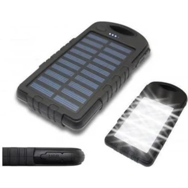 Solar Powerbank 10.000 Mah Güneş Enerjili Powerbank 12 LED Işikli