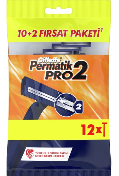 Gillette Permatik Pro 2 - 10 + 2 Poşet