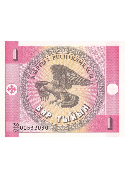 Kırgızistan, 1 Tyiyn (1993) P#1 Çil Eski Yabancı Kağıt Para fiyatları
