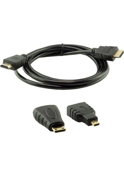 3 In1 HDMI Kablo 1.5 mt HDMI To Mini HDMI - Micro HDMI