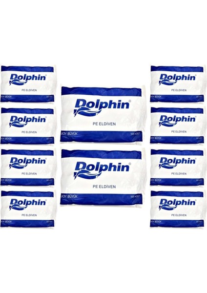 Pe Iş Temizlik Tek Kullanımlık Şeffaf Poşet Market Eldiven - Büyük Boy- 100 Adetlik 10 Paket