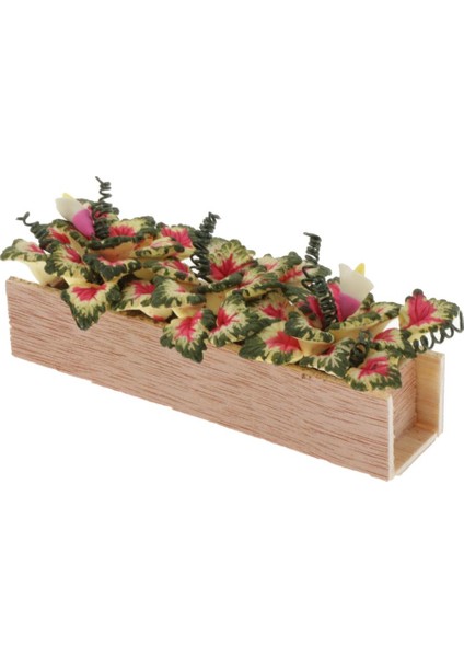 1/12 Ölçekli Dollhouse Minyatür Kil Bitki Çiçek ile Ahşap Pot Oda Dekor (Yurt Dışından) modelleri