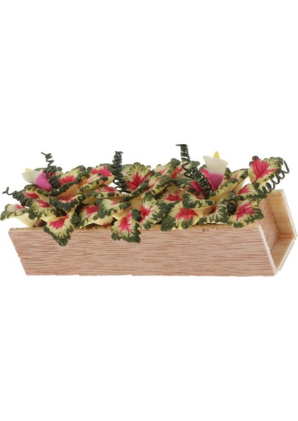 1/12 Ölçekli Dollhouse Minyatür Kil Bitki Çiçek ile Ahşap Pot Oda Dekor (Yurt Dışından) indirimleri
