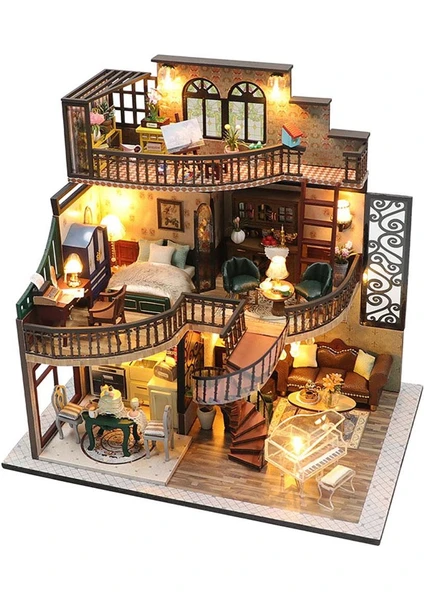 Dollhouse Monte Kitleri Minyatür Dıy Villa Noel Çocuklar Için El Sanatları (Yurt Dışından)