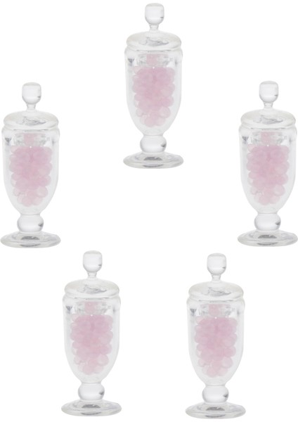 5 Adet Minyatür Dollhouse Şeker Jars Mini Şişeler Için 1:12 Açık Pembe (Yurt Dışından) fiyatları