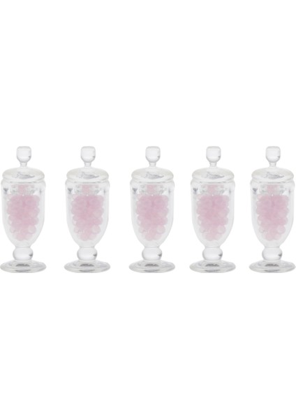 5 Adet Minyatür Dollhouse Şeker Jars Mini Şişeler Için 1:12 Açık Pembe (Yurt Dışından) modelleri