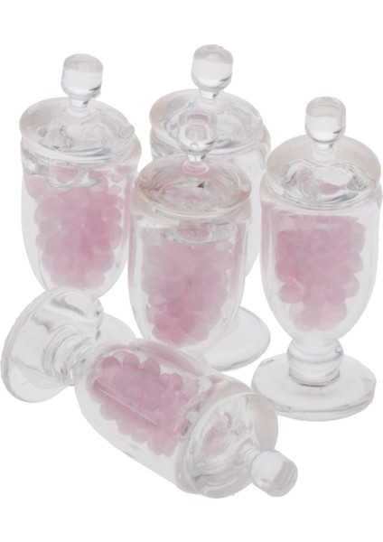 5 Adet Minyatür Dollhouse Şeker Jars Mini Şişeler Için 1:12 Açık Pembe (Yurt Dışından) fırsatları