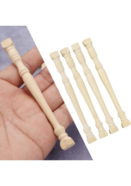 4 Parça 1:12 Bebek Ev Merdiven Korkuluk Korkuluk Diy Yapımı (Yurt Dışından)