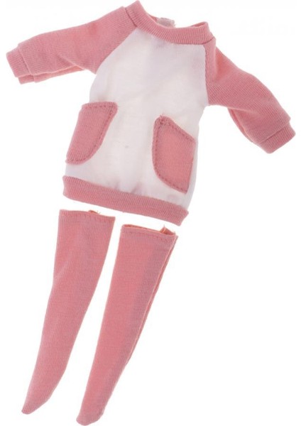 1/6 Uzun Kollu Elbise ve Çorap Blythe Bebek Için Set Açık Pembe Accs (Yurt Dışından)