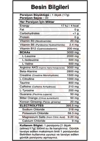 Predator 510gr 30 Servis Preworkout Karpuz Aromalı fiyatları