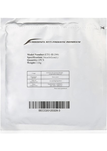 Anti-Freezing Membrane 110GR 14 Adet Soğuk Lipoliz Cihazı Koruyucu Ped