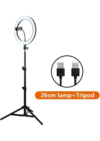 Selfie Işığı Rıng Lıght LED Halka Işık Tripod Akıllı Telefon Makyaj Işığı 180 cm Tripod