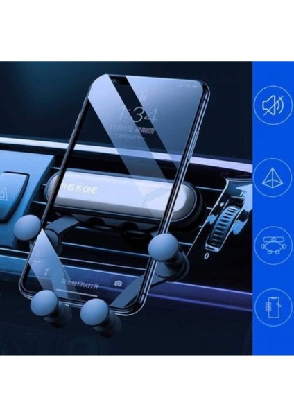 Ahtapod Petek Girişli Araç Telefon Tutucu - Gri Vodafone Smart 4 Power Uyumlu modelleri