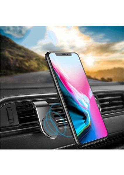 Araba Içi Mıknatıslı Telefon Tutucu Siyah Samsung S2 Uyumlu