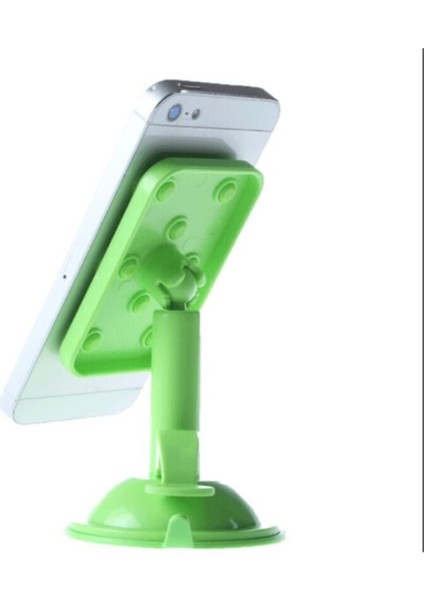 8 Vantuzlu Araç Içi Telefon Tutucu -Yeşil Htc One M8 Uyumlu