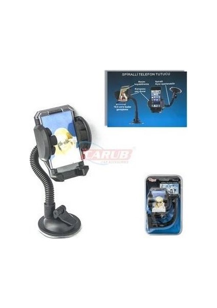 Carub Telefon Tutucu Spiralli Vantuzlu Vakum