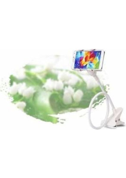 Akrobat Telefon Tutucu Spiral Gövdeli Oynar Başlıklı - Siyah