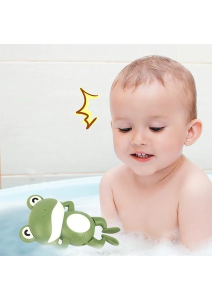 Mekanik Kurmalı Hareketli Yüzen Sevimli Banyo Kurbağası