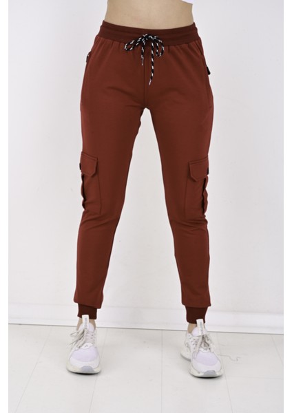 2 Iplik Yanları Kargo Cepli Kadın Eşofman ALTI-8820 modelleri