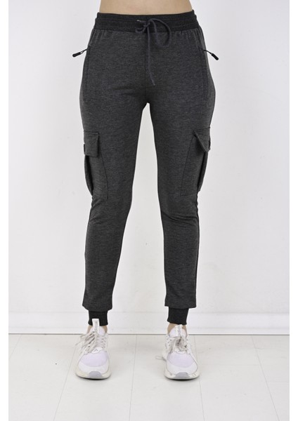 2 Iplik Yanları Kargo Cepli Kadın Eşofman ALTI-8820 modelleri